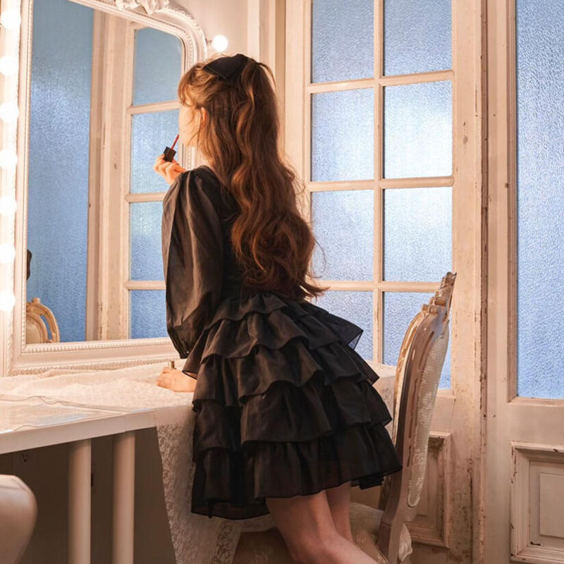 treat urself ワンピース 黒 treaturself トリート my floret bouquet dress (black)黒