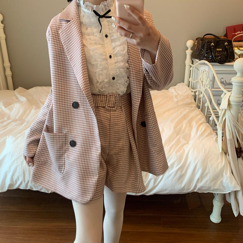 ラッピング ※ Treat ürself トリートユアセルフ チェック セットアップ