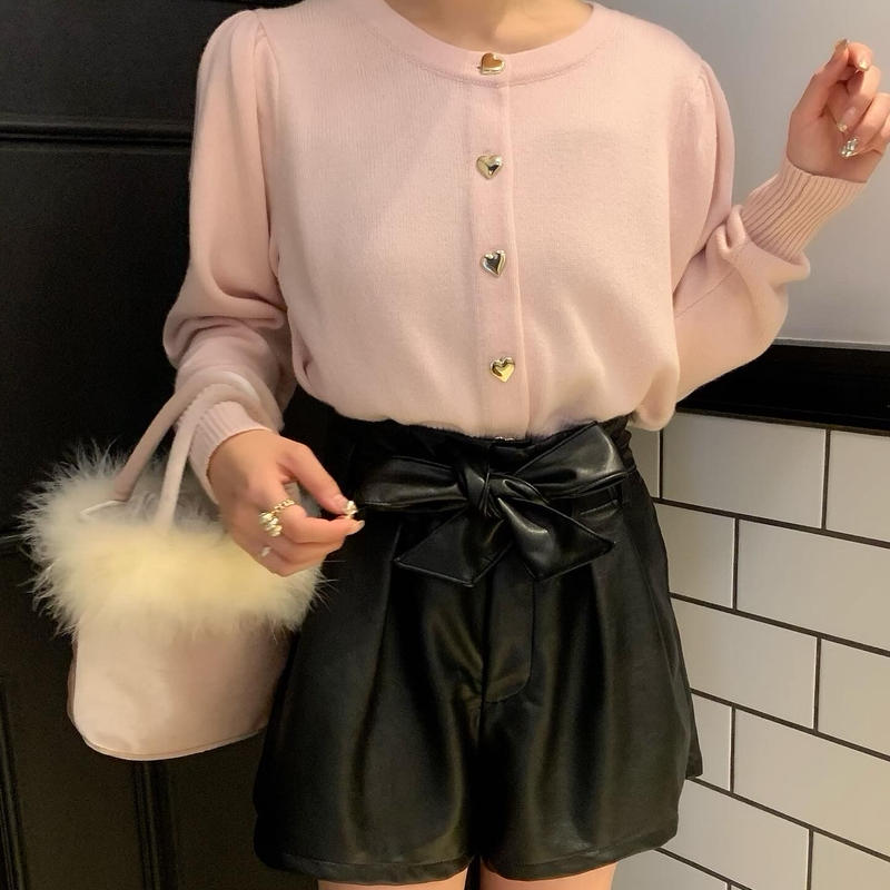 Heart button knit cardigan(pink) | Treat ürself 限定品 treat ハートボタンカーディガン urself カーディガン/ボレロ