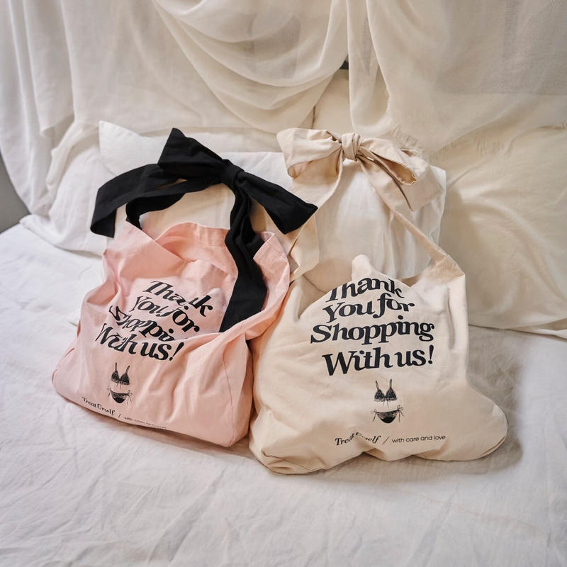 ribbon lingerie tote bag(pink) | Treat ürself ribbon lingerie tote bag(pink) | Treat ürself