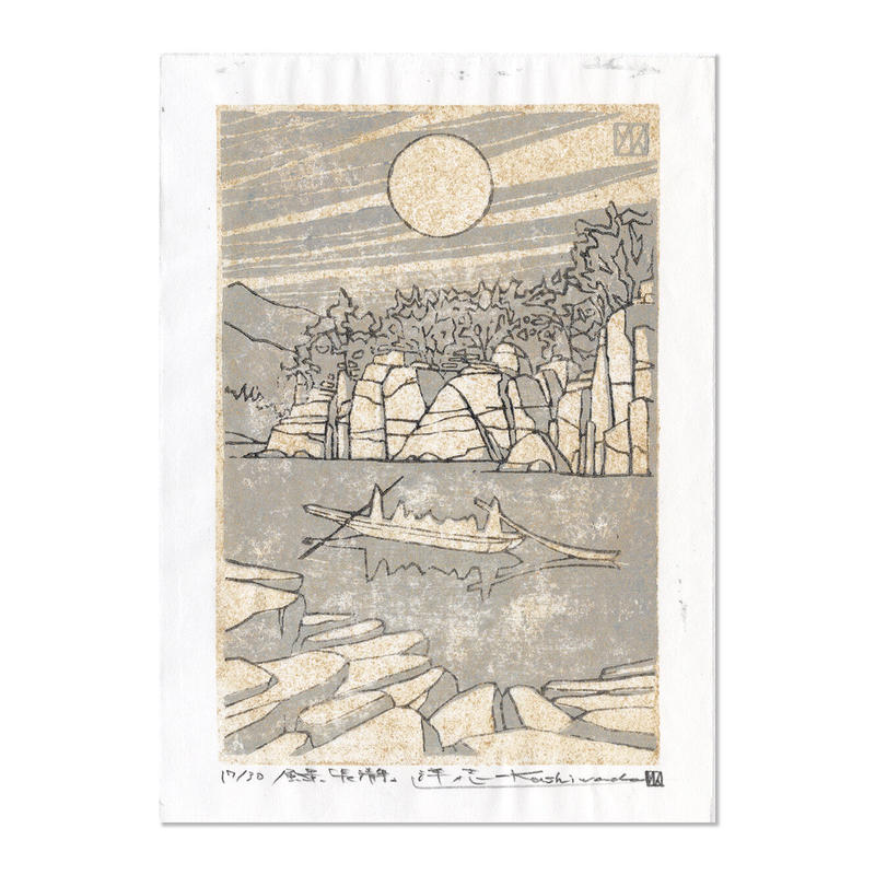 銅版画。西洋版画。昭和時代初期。戰前。古美術。骨董品。舊家蔵出し。 銅版画ウォーマー 新日本造形 150w×2