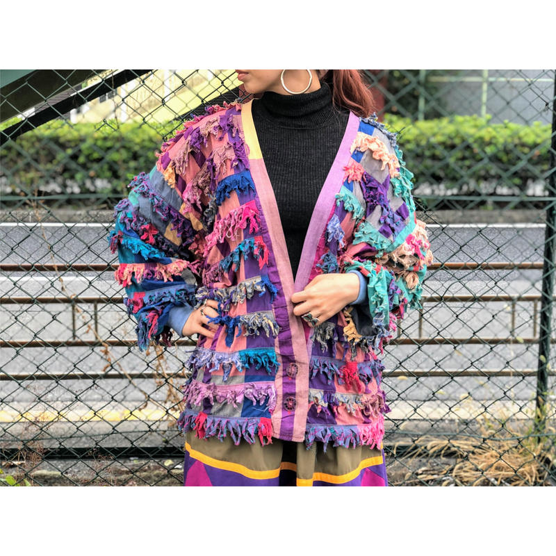 paula sweet フリンジカーディガン vintage paula sweet ポーラスウィート フリンジ カーディガン vintage