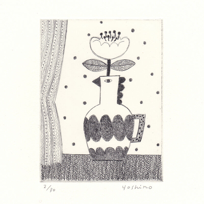 芳野 窓辺に花を 銅版画 シート Uresica