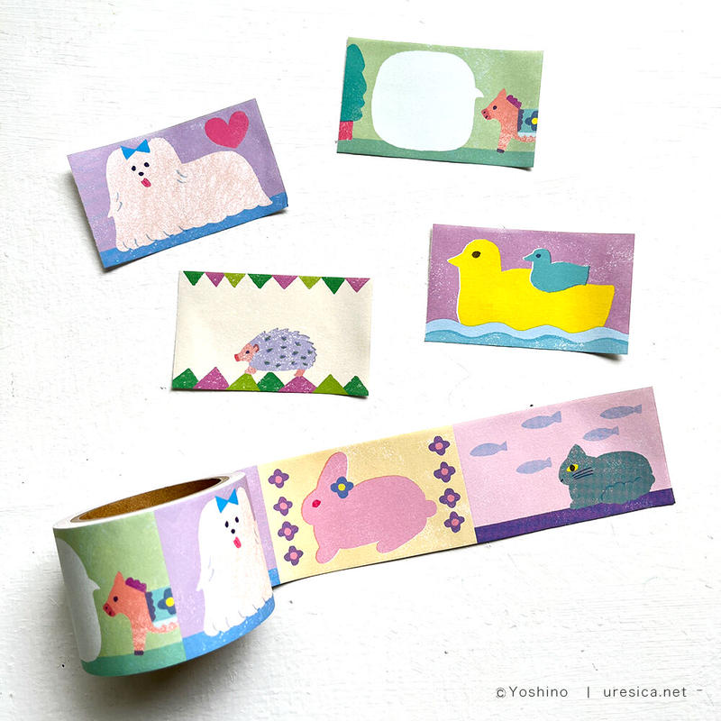 芳野 かわいいどうぶつ ロールふせん Uresica