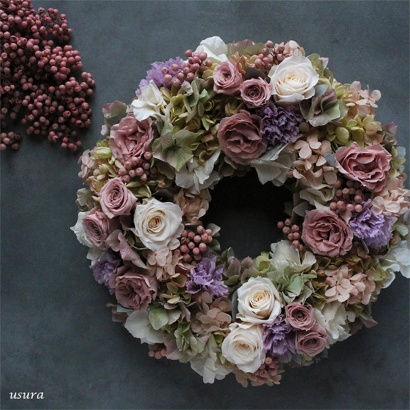 メロディ Melodie プリザーブドフラワーリース フラワーギフト ゆすら