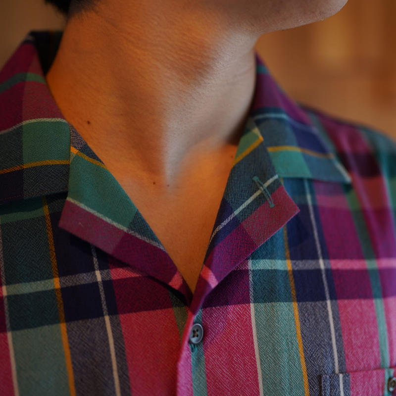 Brown By 2 Tacs Open Collar Madras Check Pu