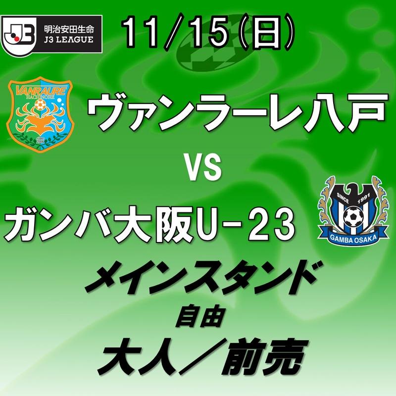 年11月15日 日 J3第27節 ヴァンラーレ八戸vsガンバ大阪u 23 メインスタ