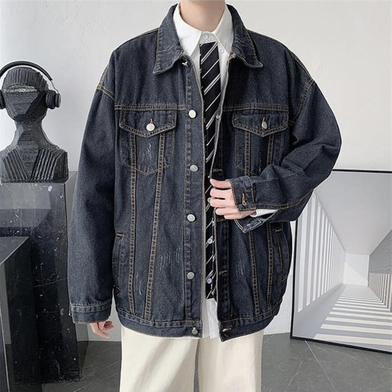 デニム ジャケット ブラック メンズ ニュースタイル 韓国版 ゆったりする 百掛け ジャケッ