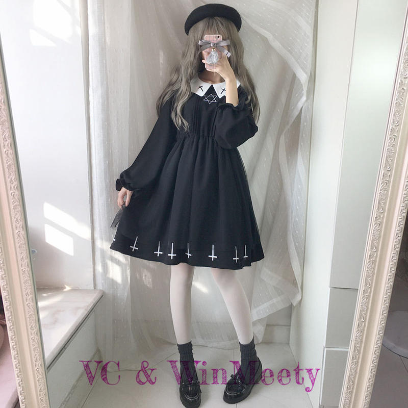 六芒星 十字架ワンピース 171 可愛い服量産型服通販24cm