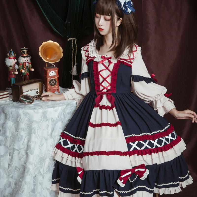 Loveherhome フロントフリルリボンドーリーワンピース 622 可愛い服量産型服