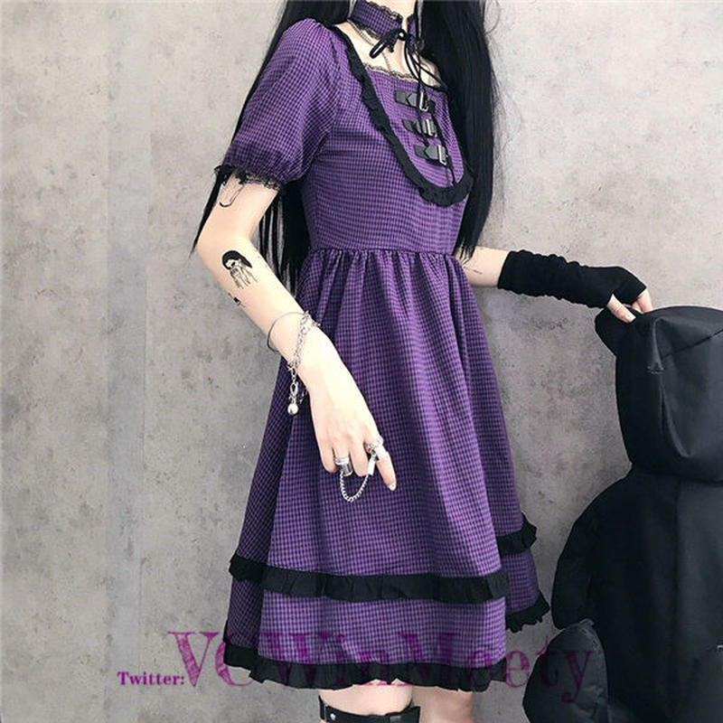 Onepiece チェックのレトロワンピース 499 可愛い服量産型服通販24cmニヨンセンチ Onepiece チェックのレトロワンピース 499 可愛い服量産型服通販24cmニヨンセンチ