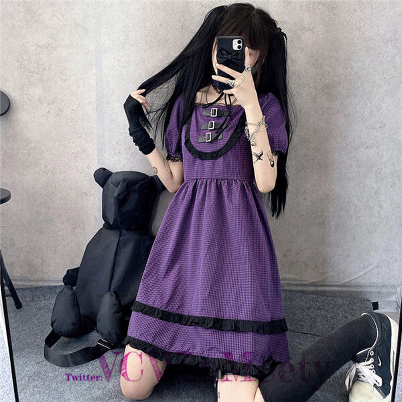 Onepiece チェックのレトロワンピース 499 可愛い服量産型服通販24cmニヨンセンチ