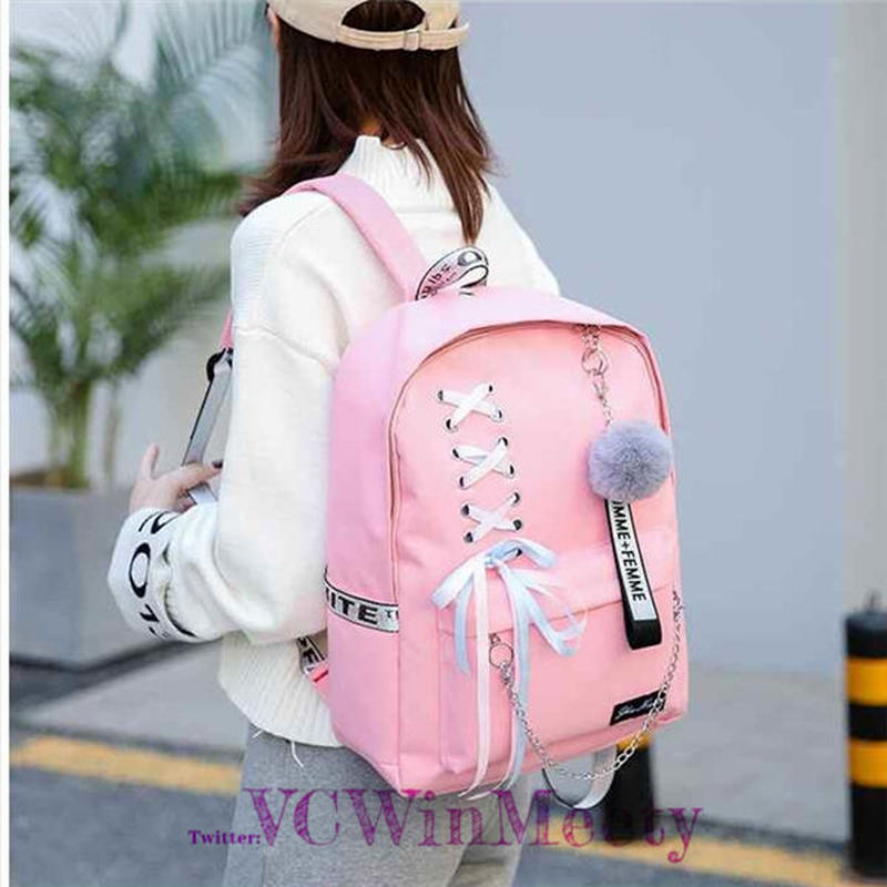 Bags 編み上げリボンロゴストラップリュック5点セット 517 可愛い服量産型服通販24