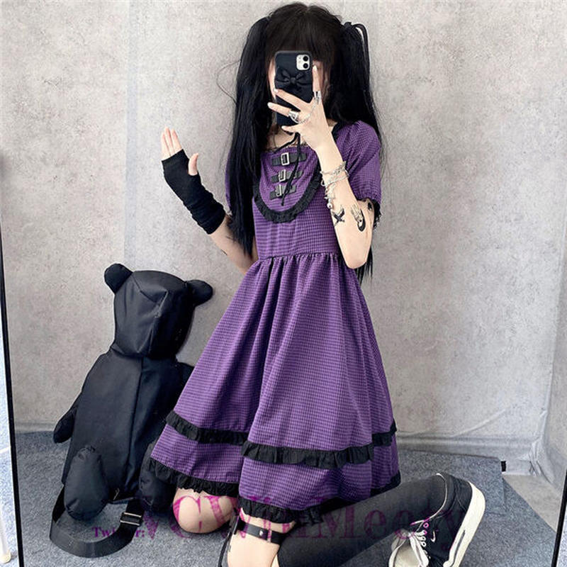 Onepiece チェックのレトロワンピース 499 可愛い服量産型服通販24cmニヨンセンチ Onepiece チェックのレトロワンピース 499 可愛い服量産型服通販24cmニヨンセンチ