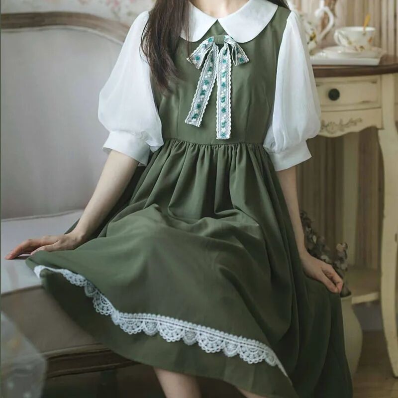 可愛い春服刺繍ワンピース 809 可愛い服量産型服通販24cmニヨンセンチ