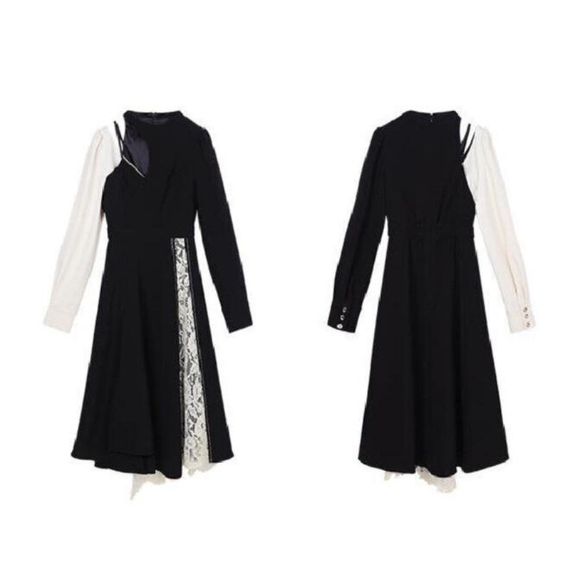 Onepiece ブラック系 パッチワークのワンピース 684 可愛い服量産型服通販24cm