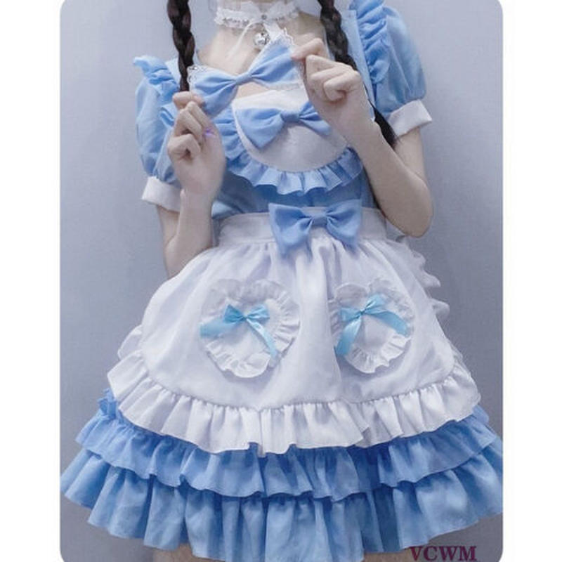 フリル リボン ブルーメイド服 950 可愛い服量産型服通販24cm
