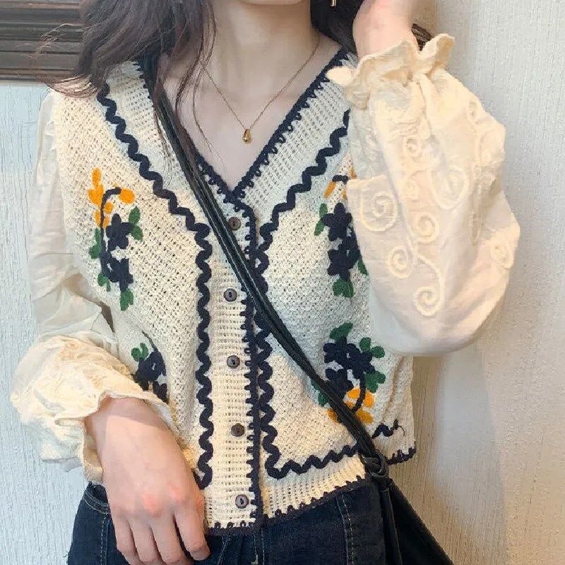 韓国服ファッション刺繍長袖シャツ 711 可愛い服量産型服通販24cm ニヨンセンチ