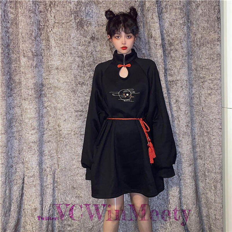 Onepiece チャイナ刺繍フリースワンピース 518 可愛い服量産型服通販24cmニヨ