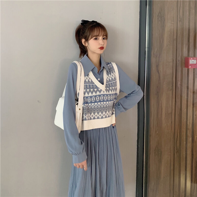 Setup ニットベスト ワンピース2点セット 647 可愛い服量産型服通販24cmニヨンセンチ