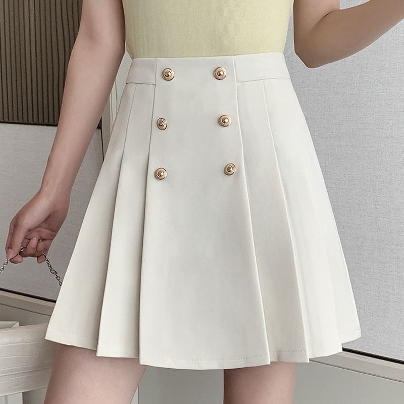 韓国ファッションwボタンタックプリーツスカート 802 可愛い服量産型服通販24cmニヨンセンチ