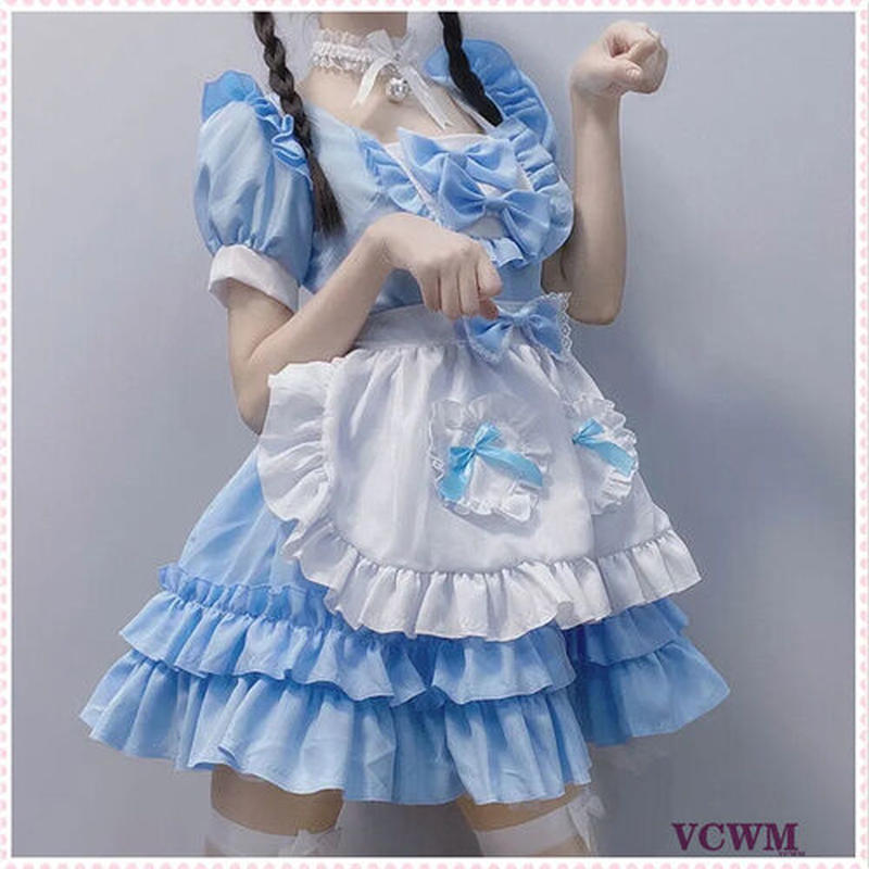 フリル リボン ブルーメイド服 950 可愛い服量産型服通販24cm