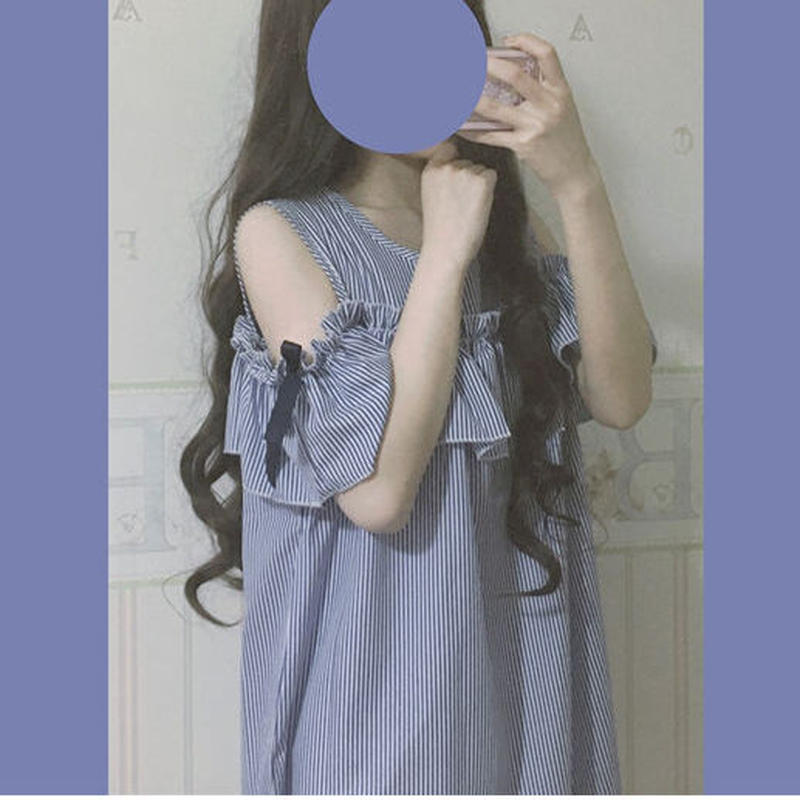Onepiece ストライプのワンピース 418 可愛い服量産型服通販24cm Onepiece ストライプのワンピース 418 可愛い服量産型服通販24cm
