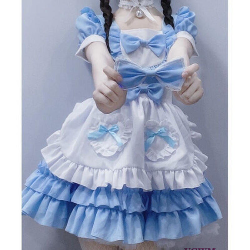 フリル リボン ブルーメイド服 950 可愛い服量産型服通販24cm