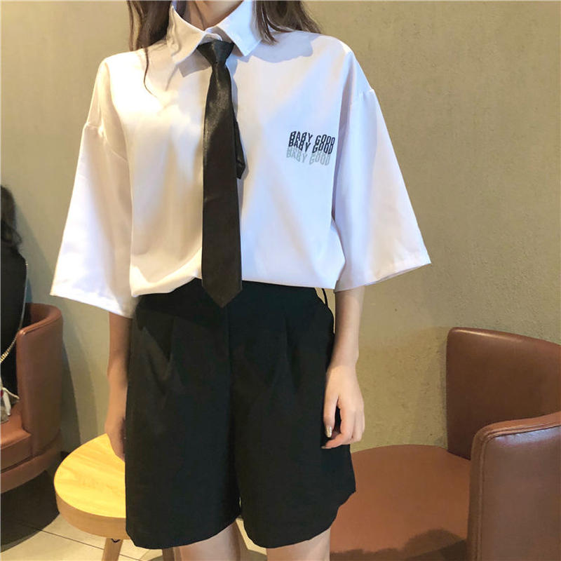 地雷系シャツネクタイベルトズボン4点セット 808 可愛い服量産型服通販24cm
