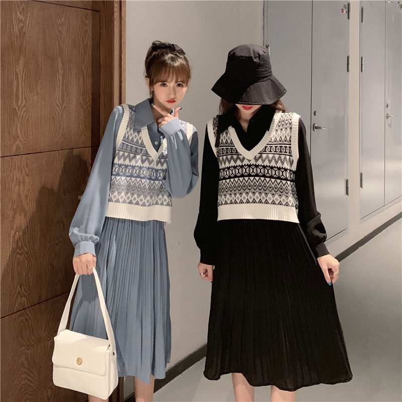 Setup ニットベスト ワンピース2点セット 647 可愛い服量産型服通販24cmニヨンセンチ Setup ニットベスト ワンピース2点セット 647 可愛い服量産型服通販24cmニヨンセンチ