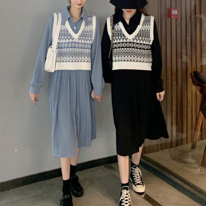 Setup ニットベスト ワンピース2点セット 647 可愛い服量産型服通販24cmニヨンセンチ