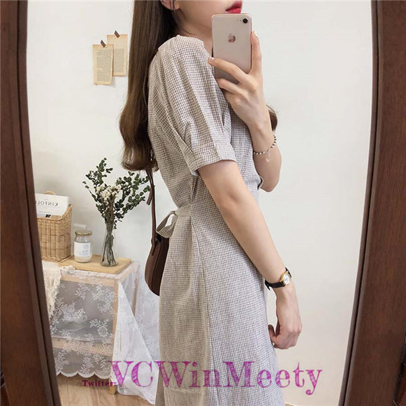 Onepiece レース 襟付き ハイウエスト ロング ワンピース 487 可愛い服量産型