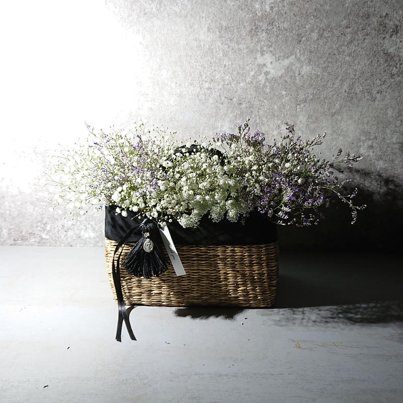花ギフト 花 セット 切り花 プレゼント 贈り物 かすみ草のかごバッグ アレンジメント