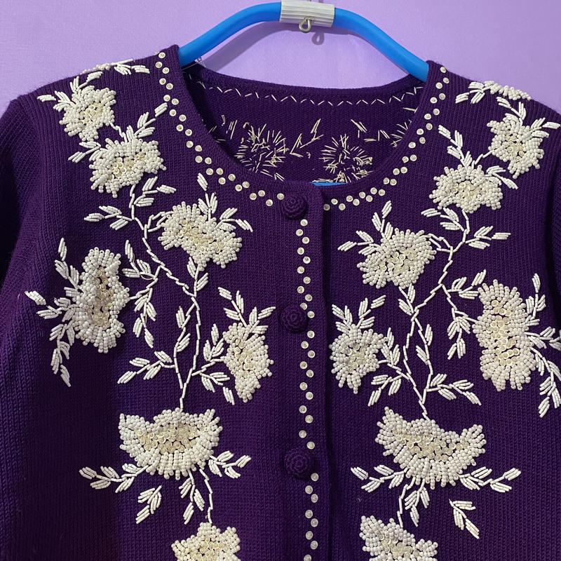 ビーズ刺繍カーディガン ナンド