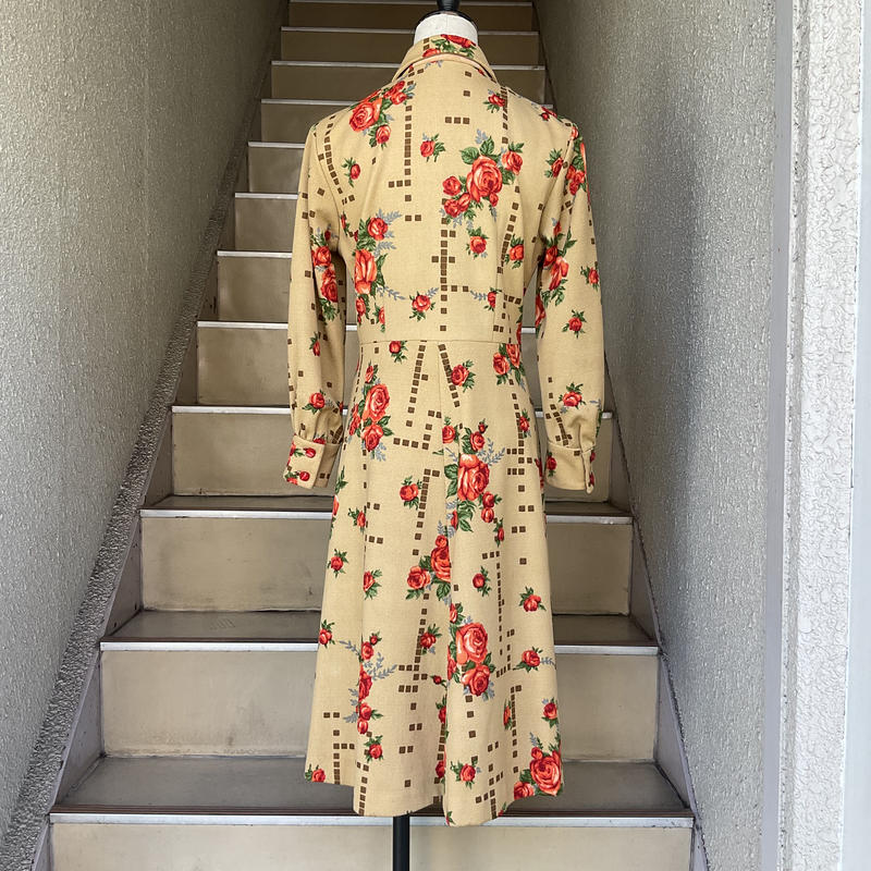 70s薔薇柄ワンピース ナンド