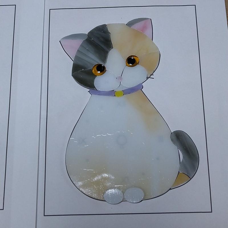 欠品カラー再入荷 グラスマスターズ社 ヴィンテージ ステンドグラス 猫とキャットフード 在庫限りッ アウトレット Www Yourazlawyer Com