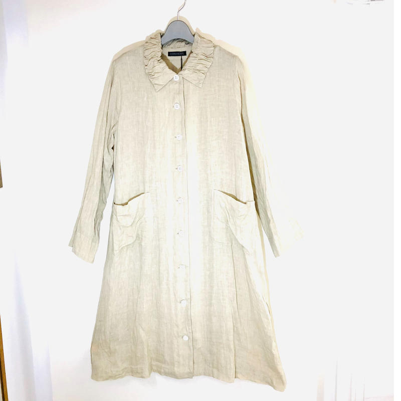 麻しわ加工チュニックワンピース interlineaire Want S 麻しわ加工チュニックワンピース interlineaire Want S