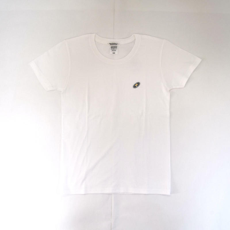 レコードワッペンワンポイントtシャツ レディース ホワイト Waterfall Wm レコードワッペンワンポイントtシャツ レディース ホワイト Waterfall Wm