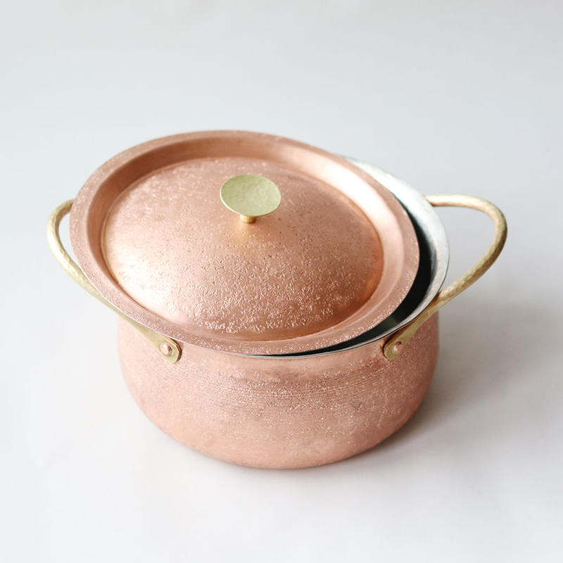 シャブシャブ鍋 純銅 鎚目入れ木柄しゃぶ鍋26cm 銅器 新光堂 新光金属