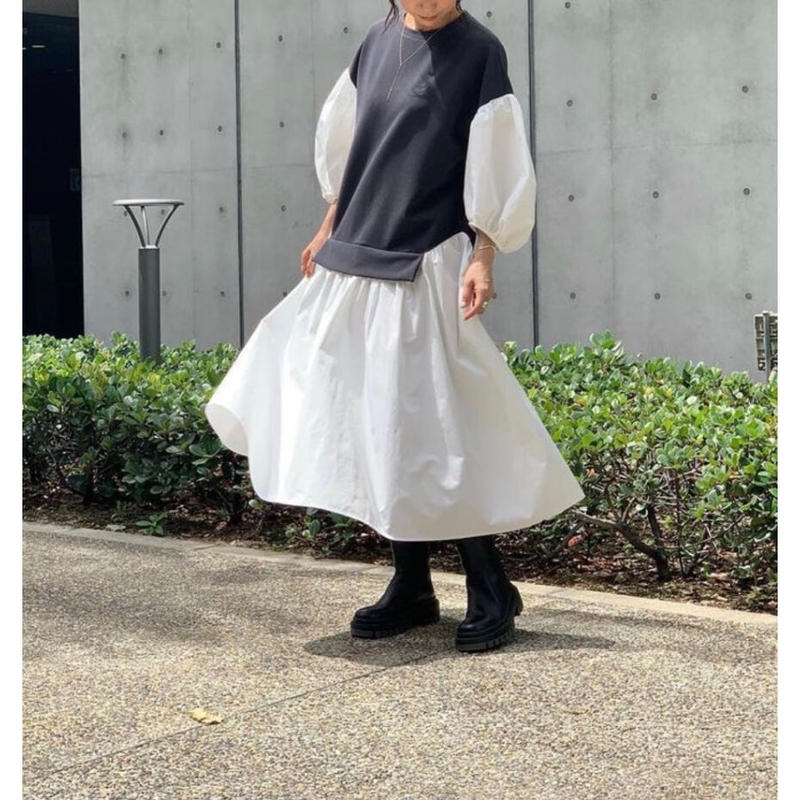 ドッキング7分袖フレアワンピース Karisto