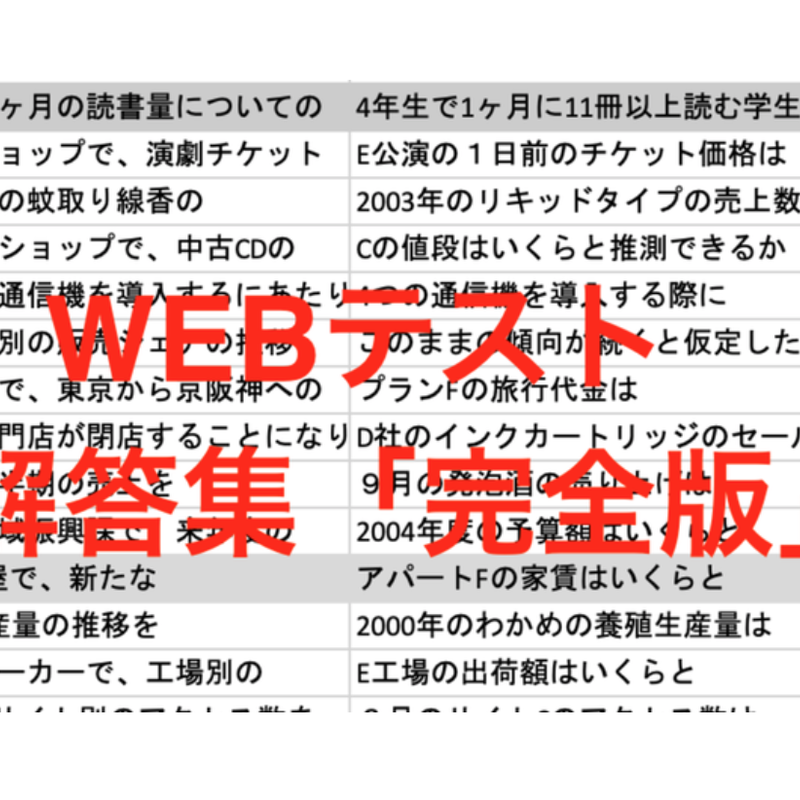 22卒 23卒用 Webテスト解答集 完全版 Webtest