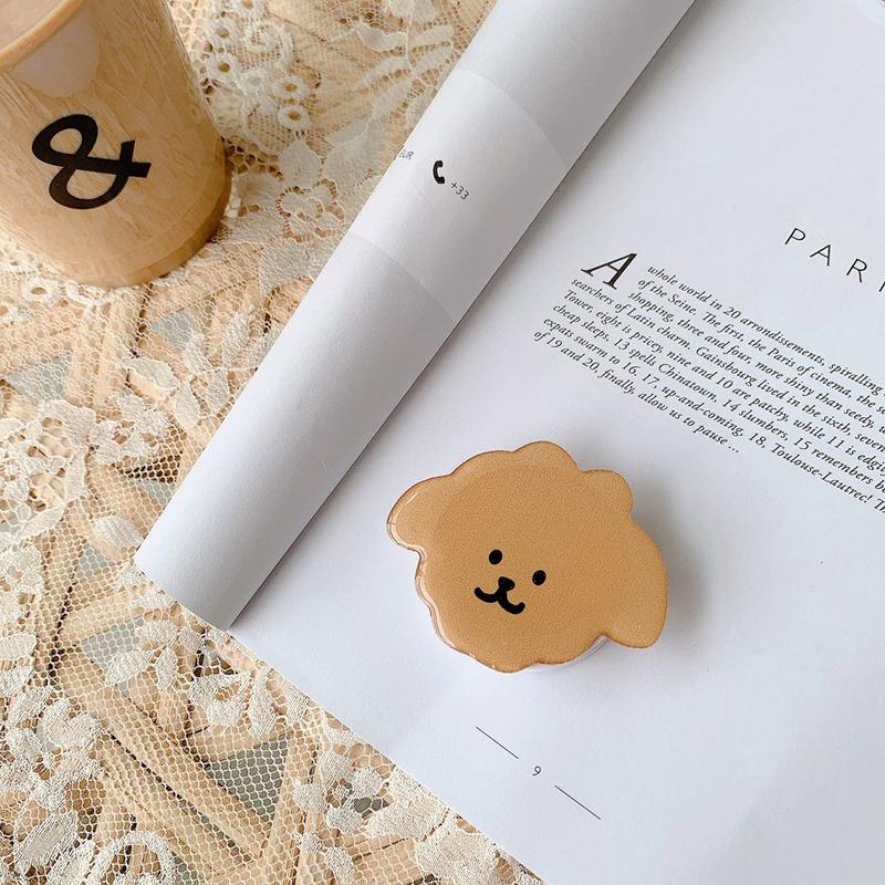 クマ もこもこ犬スマホグリップ 韓国雑貨屋salty
