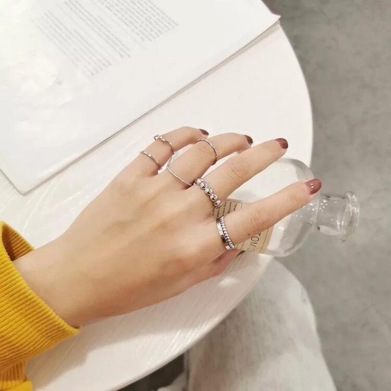 シンプルセットリング Silver Gold 韓国雑貨屋salty
