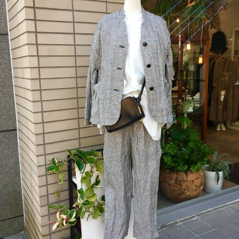 Yuni 太番手千鳥格子パンツ Nine Two