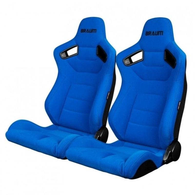 ２脚 Braum Racing セミバケットシート Elite ブルー Works V