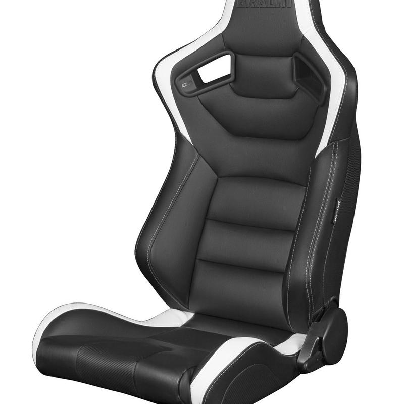 ２脚 Braum Racing セミバケットシート ブラック ホワイト Works Ve