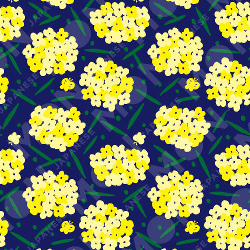 レトロポップ和柄素材 なのはな Japanese Mon Iuen