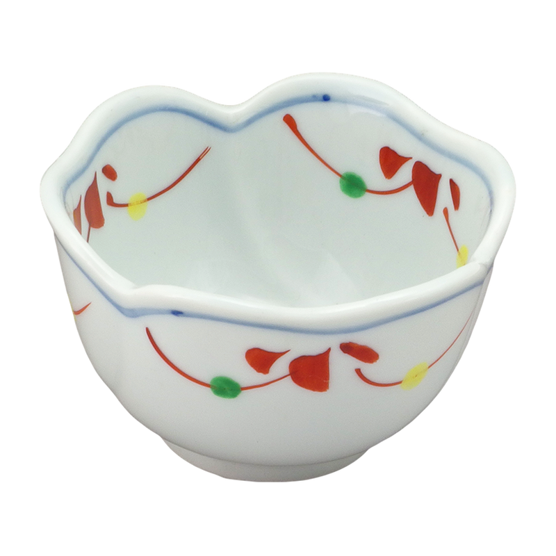 赤絵花つなぎ 3 5花形丼 く09 024 11 寸法 10f 6h 180g H