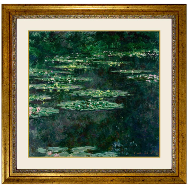 クロード モネ 睡蓮の池 複製画 キャンバスにジクレー 額付き 絵画 洋画 印象派 フラン