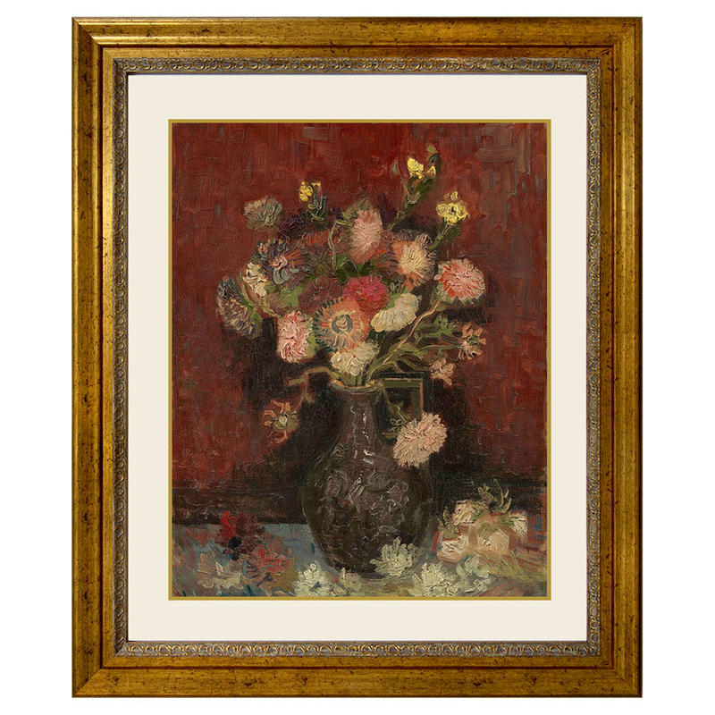 当店一番人気 複製画 額縁付 直筆仕上げ 油絵 F6 グラジオラスのある花瓶 ゴッホ 絵画 送料無料 556 465mm 静物画 油彩 6号 販売 絵画 Www Kangarookids In